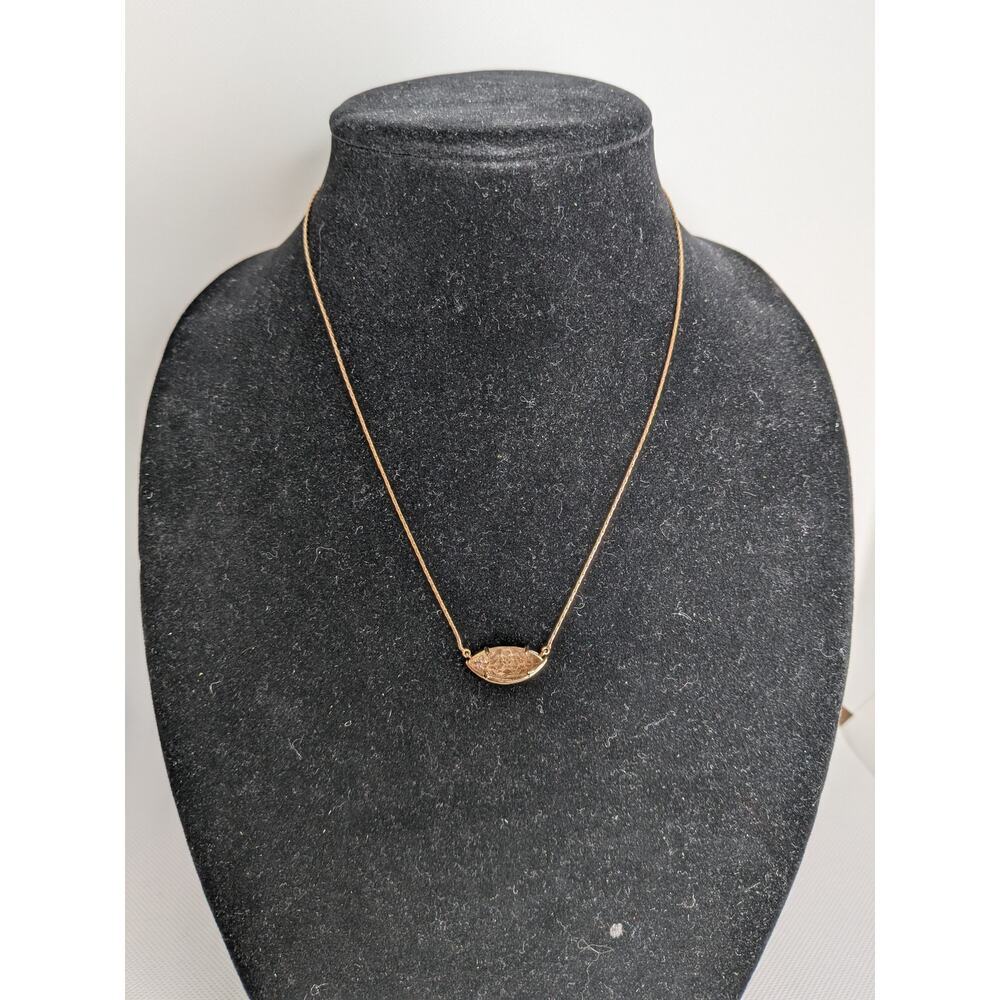 Kendra Scott MEGHAN NECKLACE GOLD CRACKLE BROWN MOP
